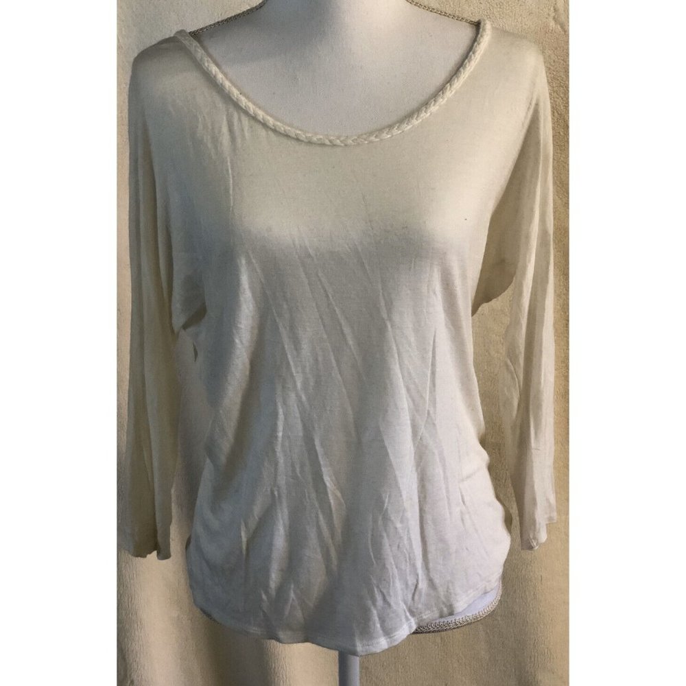 American Eagle Outfitters Blouse ~ Size Small ~ Off White ~ Back Design